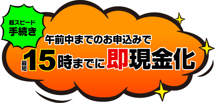 超スピード手続 午前中申し込みで最短15時までに即現金化
